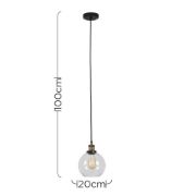 Picture of Contemporary Glass Shade LED Filament Pendant Light Fixture for Industrial Spaces