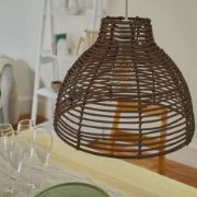 Picture of Modern Scandinavian Rattan Pendant Light: Natural Wicker Easy Fit Lampshade