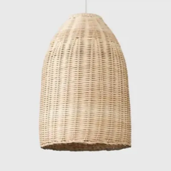 Picture of Scandi Boho Rattan Pendant Lampshade Easy-Fit Natural Wicker Ceiling Light Shade