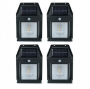 Picture of Set of 4 Black Lanterns PIR Sensor Solar Security Lights for Garden Decoration