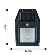 Picture of Set of 4 Black Lanterns PIR Sensor Solar Security Lights for Garden Decoration