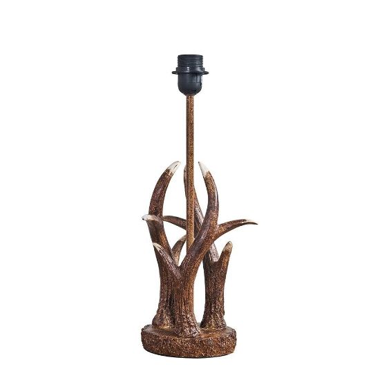 Picture of Rustic Antler Table Lamp Light Base Tree Bark Natural Finish Modern Lighting