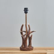 Picture of Rustic Antler Table Lamp Light Base Tree Bark Natural Finish Modern Lighting