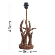 Picture of Rustic Antler Table Lamp Light Base Tree Bark Natural Finish Modern Lighting