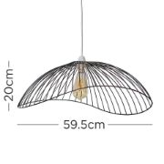 Picture of Modern Black Wavy Wire Pendant Light Fixture with LED Compatibility