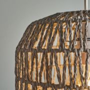 Picture of Grey Rope Pendant Lampshade with Natural Light Effect: Effortless Installation for LED Bulb