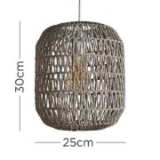 Picture of Grey Rope Pendant Lampshade with Natural Light Effect: Effortless Installation for LED Bulb