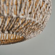 Picture of Grey Rope Pendant Lampshade with Natural Light Effect: Effortless Installation for LED Bulb