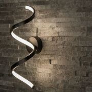 Picture of Versatile LED Wall Fixture: Black Twist Design, Neutral White Light for Indoor and Outdoor Use