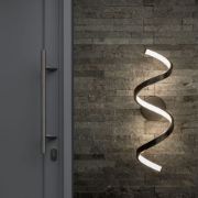 Picture of Versatile LED Wall Fixture: Black Twist Design, Neutral White Light for Indoor and Outdoor Use