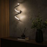 Picture of Versatile LED Wall Fixture: Black Twist Design, Neutral White Light for Indoor and Outdoor Use