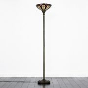 Picture of Antique Brass Tiffany Style Floor Lamp: Timeless Elegance and Upward Lighting