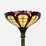 Picture of Antique Brass Tiffany Style Floor Lamp: Timeless Elegance and Upward Lighting