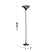 Picture of Antique Brass Tiffany Style Floor Lamp: Timeless Elegance and Upward Lighting