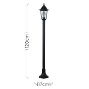 Picture of Victorian Style 1.2m Black IP44 Outdoor Garden Lamp Post Bollard Light LED Bulb