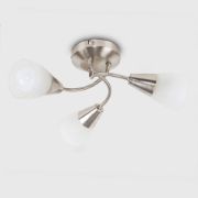 Picture of 3-Light Brushed Chrome Ceiling Fixture with Semi Flush Mount and Frosted Shades