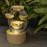 Picture of Outdoor Garden Ornament: Solar-Powered Natural Circles Water Feature Fountain