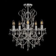 Picture of 5 Way Crystal Chandelier Chrome Ceiling Light Genuine K5 Glass Jewels LED Bulbs