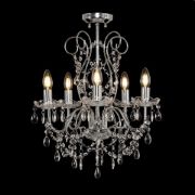 Picture of 5 Way Crystal Chandelier Chrome Ceiling Light Genuine K5 Glass Jewels LED Bulbs