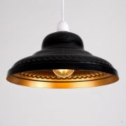 Picture of Ceiling Light Shade Retro Black & Gold Easy Fit Pendant Lampshade Living Room