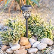 Picture of Pack of 6 Solar Stake Lights Black Diamond Ground Spikes Garden Path Outdoor