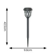 Picture of Pack of 6 Solar Stake Lights Black Diamond Ground Spikes Garden Path Outdoor