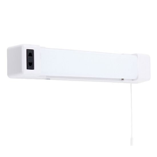 Picture of 6W LED Bathroom Shaver Socket Mirror Wall Light with Pull Cord Switch - White Finish