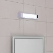 Picture of 6W LED Bathroom Shaver Socket Mirror Wall Light with Pull Cord Switch - White Finish