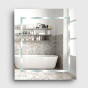 Picture of Modern Battery Operated Illuminated LED Bathroom Wall Mirror Cool White Light