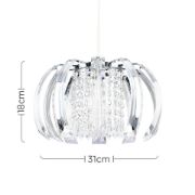 Picture of Ceiling Light Shade Chrome Pendant Clear Jewel Beads Lampshade Living Room