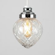 Picture of Chrome Crystal Effect Glass Pendant Lampshade: Elevate Your Living Room Lighting