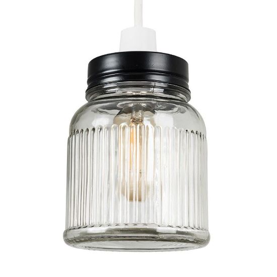 Picture of Vintage Glass Jar Pendant Ceiling Light: Stylish Lighting for Your Living Room