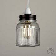 Picture of Vintage Glass Jar Pendant Ceiling Light: Stylish Lighting for Your Living Room