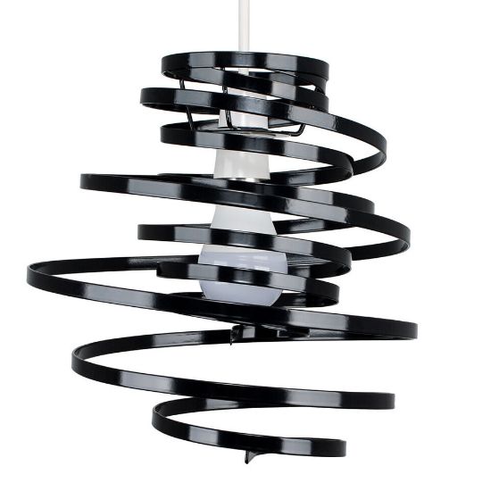 Picture of Modern Swirl Ceiling Lampshade: Effortless Fit for Stylish Living Room LED Lighting