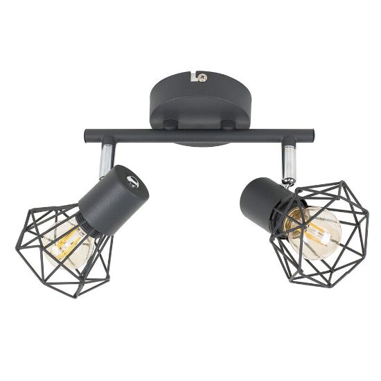 Picture of Modern Grey Geometric 2-Light LED Spotlight Fixture (Bulb Not Included)