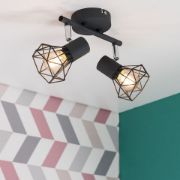 Picture of Modern Grey Geometric 2-Light LED Spotlight Fixture (Bulb Not Included)