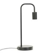 Picture of 2x Black Table Lamp Bases Curved Metal Stems for Bedroom, Living Room, or Bedside Lighting