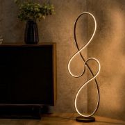 Picture of Integrated LED Floor Lamp Matt Black Swirl Warm White Living Room Bedroom Light