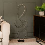 Picture of Integrated LED Floor Lamp Matt Black Swirl Warm White Living Room Bedroom Light