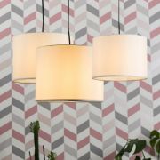 Picture of Pack of 3 Cream Ceiling Pendant Light Shades Easy Fit Living Room Lampshade Lamp