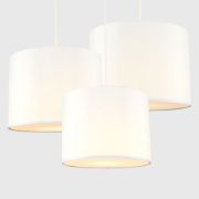 Picture of Pack of 3 Cream Ceiling Pendant Light Shades Easy Fit Living Room Lampshade Lamp