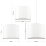 Picture of Pack of 3 Cream Ceiling Pendant Light Shades Easy Fit Living Room Lampshade Lamp