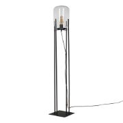 Picture of Black Metal Floor Lamp with Glass Capsule Lampshade and LED Bulb for Living Room