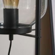 Picture of Black Metal Floor Lamp with Glass Capsule Lampshade and LED Bulb for Living Room