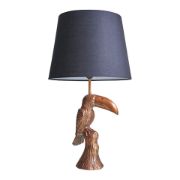 Picture of Bronze Table Lamp Toucan Bird Animal Light Lampshade LED Bulb