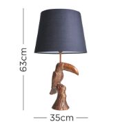 Picture of Bronze Table Lamp Toucan Bird Animal Light Lampshade LED Bulb