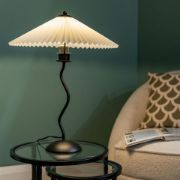 Picture of Black Metal Wiggle Table Lamp Base Living Room Waved Light Origami Pleated Shade