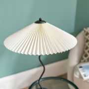 Picture of Black Metal Wiggle Table Lamp Base Living Room Waved Light Origami Pleated Shade