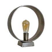 Picture of Industrial Living Room Bedroom Light with Gunmetal Circular Table Lamp Base and LED Bulb