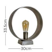 Picture of Industrial Living Room Bedroom Light with Gunmetal Circular Table Lamp Base and LED Bulb